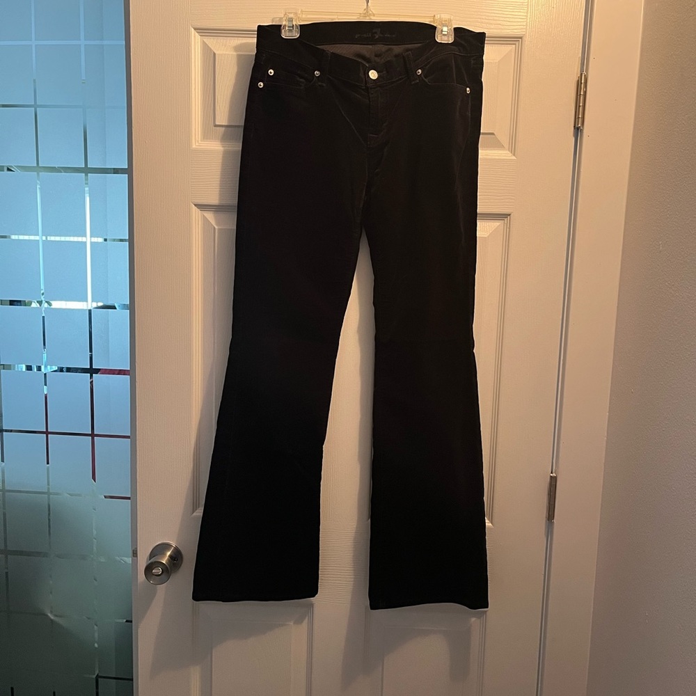7 For All Mankind Black Velvet Pants size 30